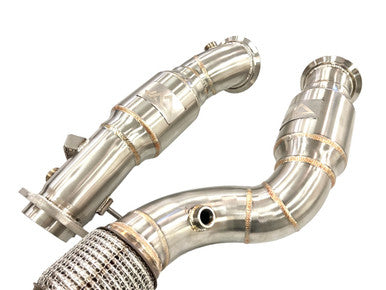 MAD BMW M2C M3 M4 S58 G87 G80 G82 G83 Resonated Downpipes  W/ Flex Section