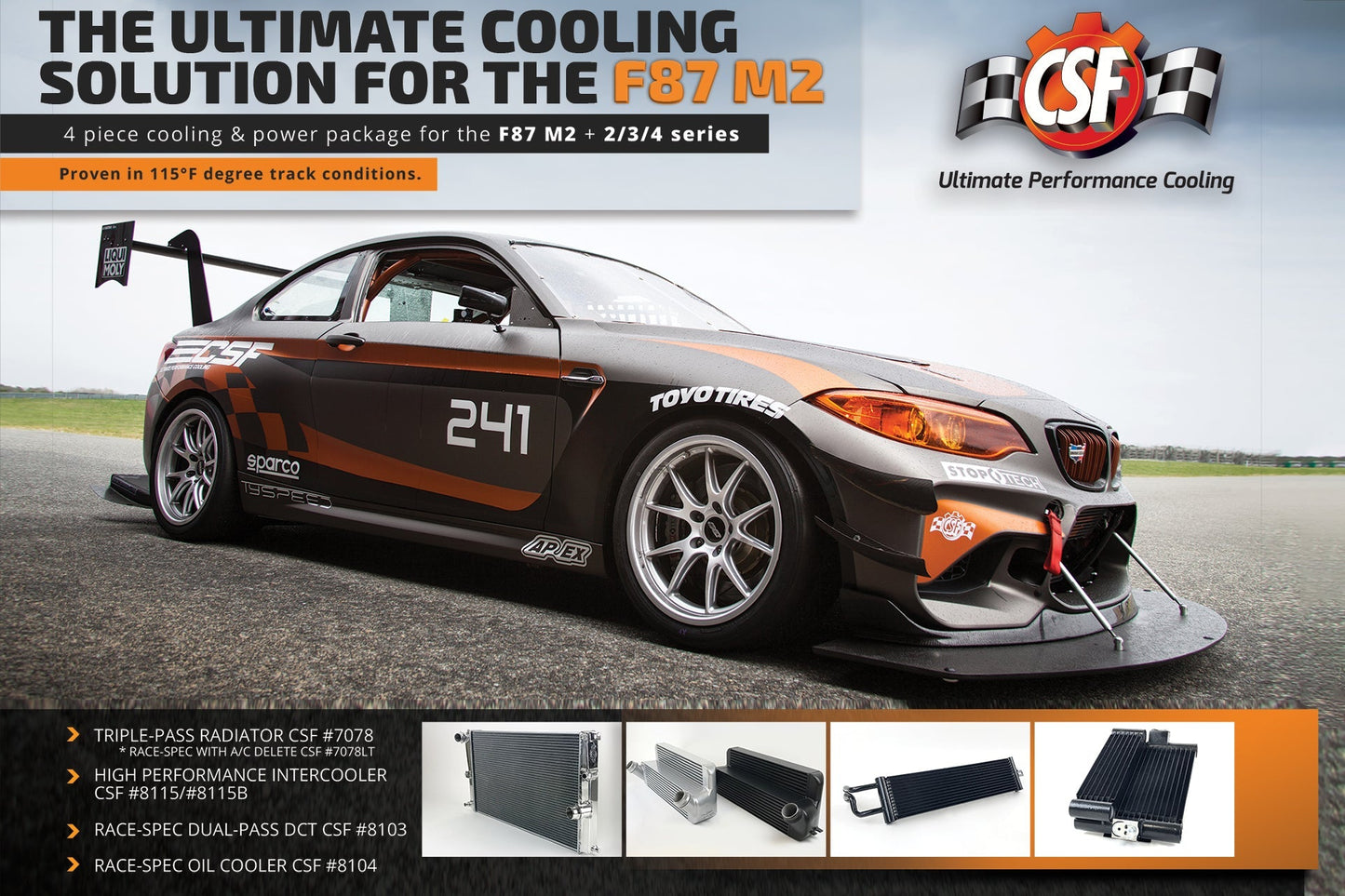 BMW F87 M2 / F2X M235i / F3X 335i / 435i (N55 incl xDrive) All-Aluminum Radiator by CSF