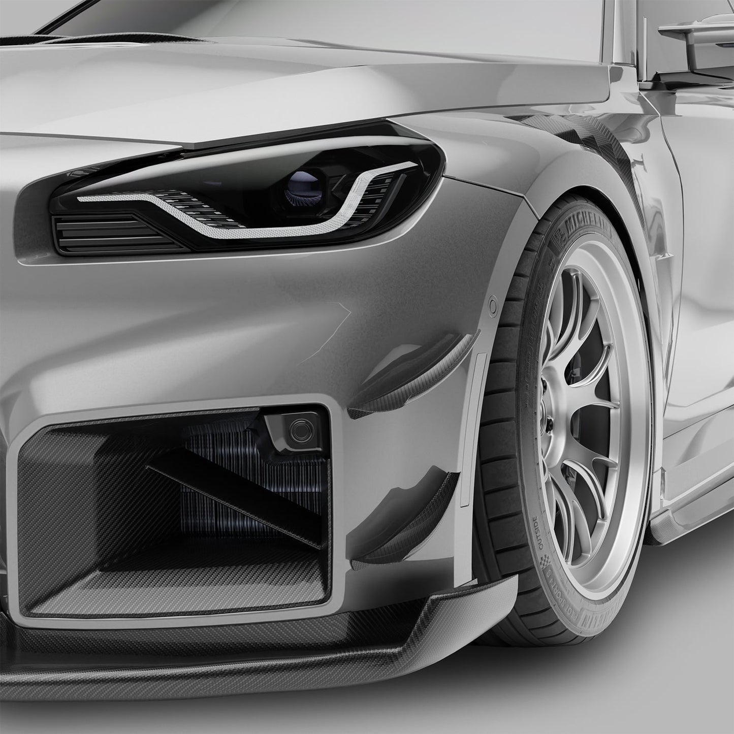 BMW M2 G87 Carbon Fiber Front Bumper Canards - Revozport