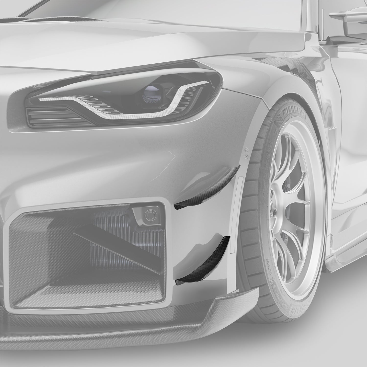 BMW M2 G87 Carbon Fiber Front Bumper Canards - Revozport