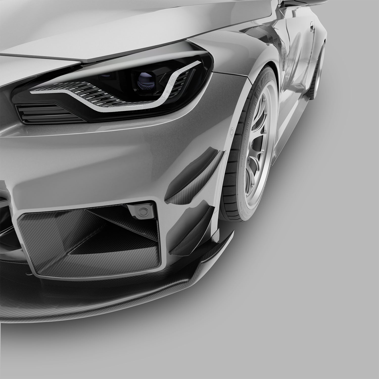 BMW M2 G87 Carbon Fiber Front Bumper Canards - Revozport