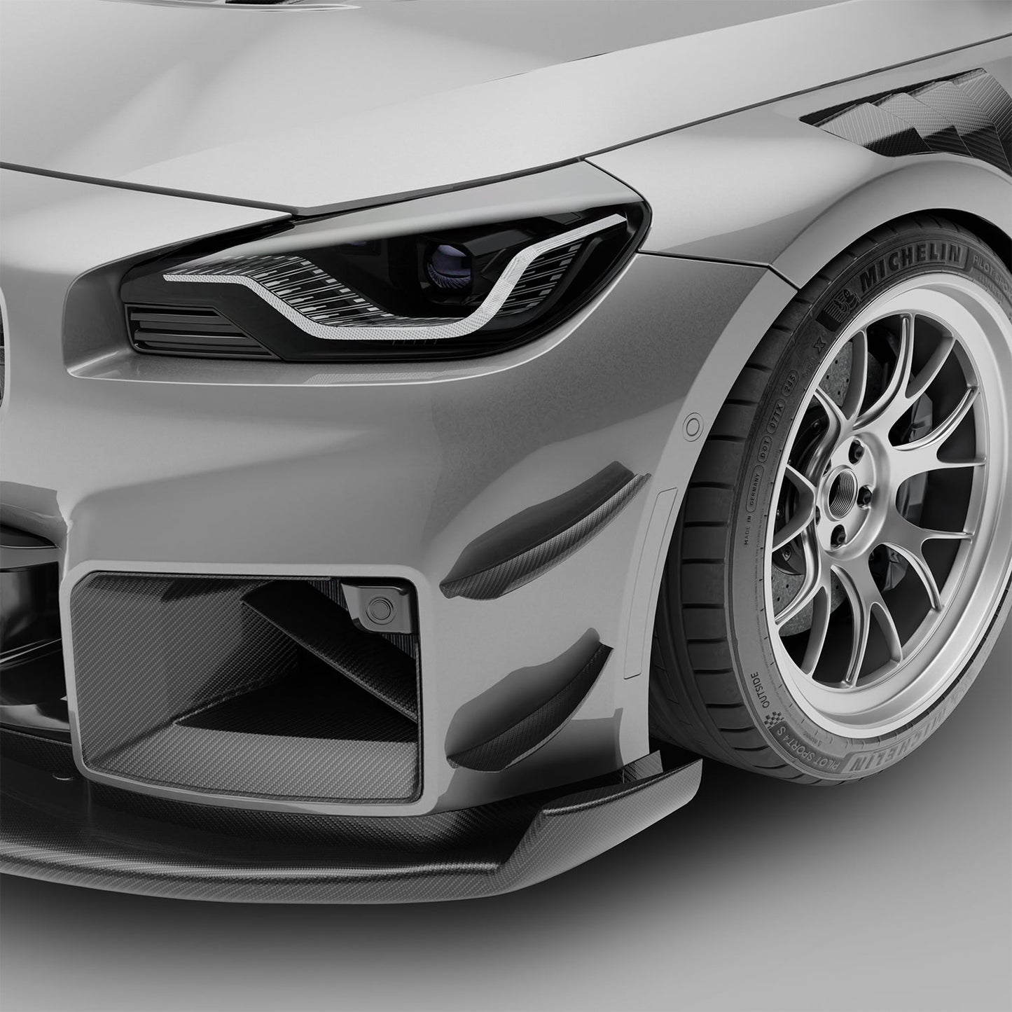 BMW M2 G87 Carbon Fiber Front Bumper Canards - Revozport