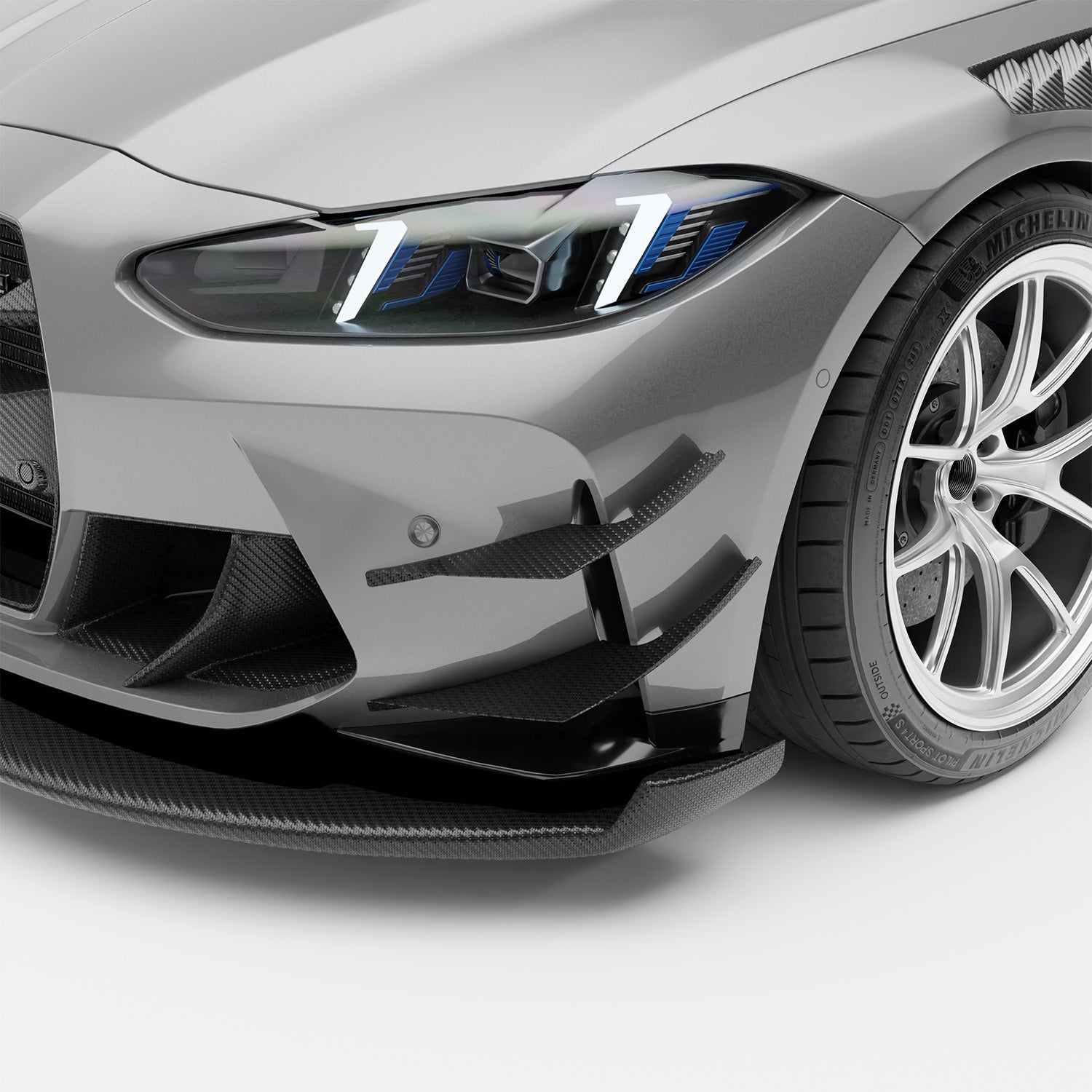 BMW M3 G80 Carbon Fiber Front Bumper Canards - Revozport