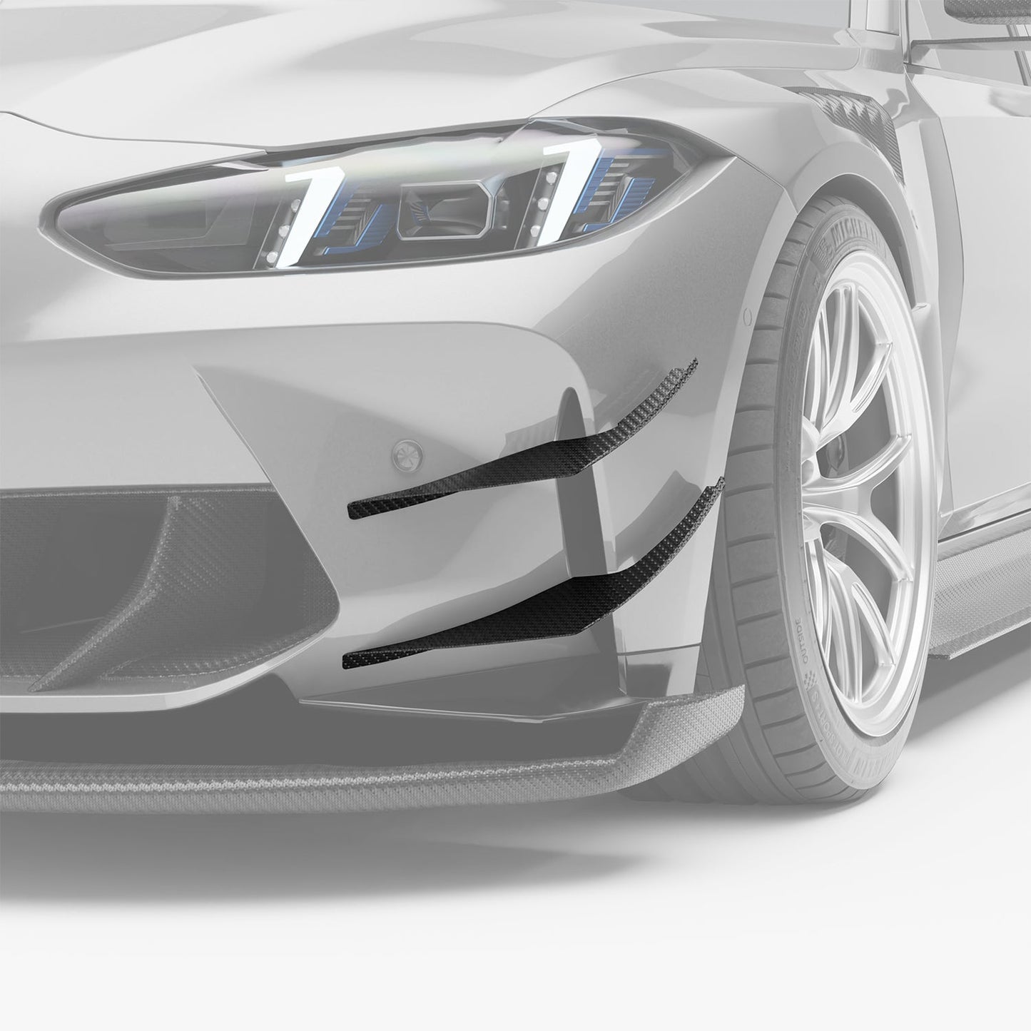 BMW M3 G80 Carbon Fiber Front Bumper Canards - Revozport