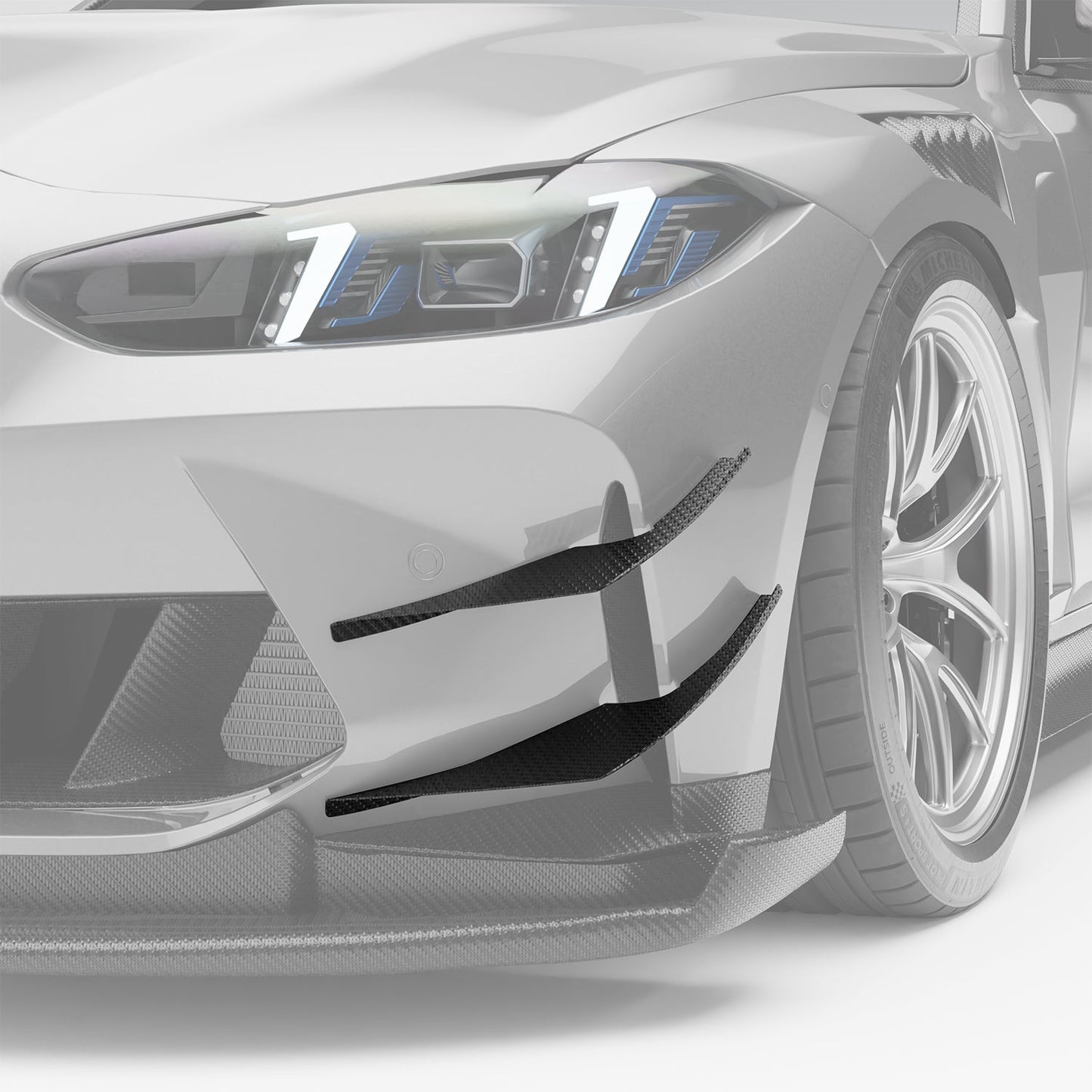 BMW M4 G82 Carbon Fiber Front Bumper Canards - Revozport