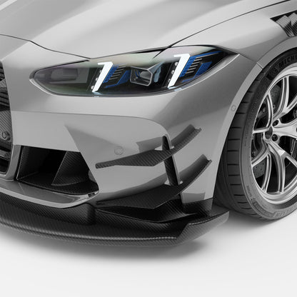BMW M4 G82 Carbon Fiber Front Bumper Canards - Revozport