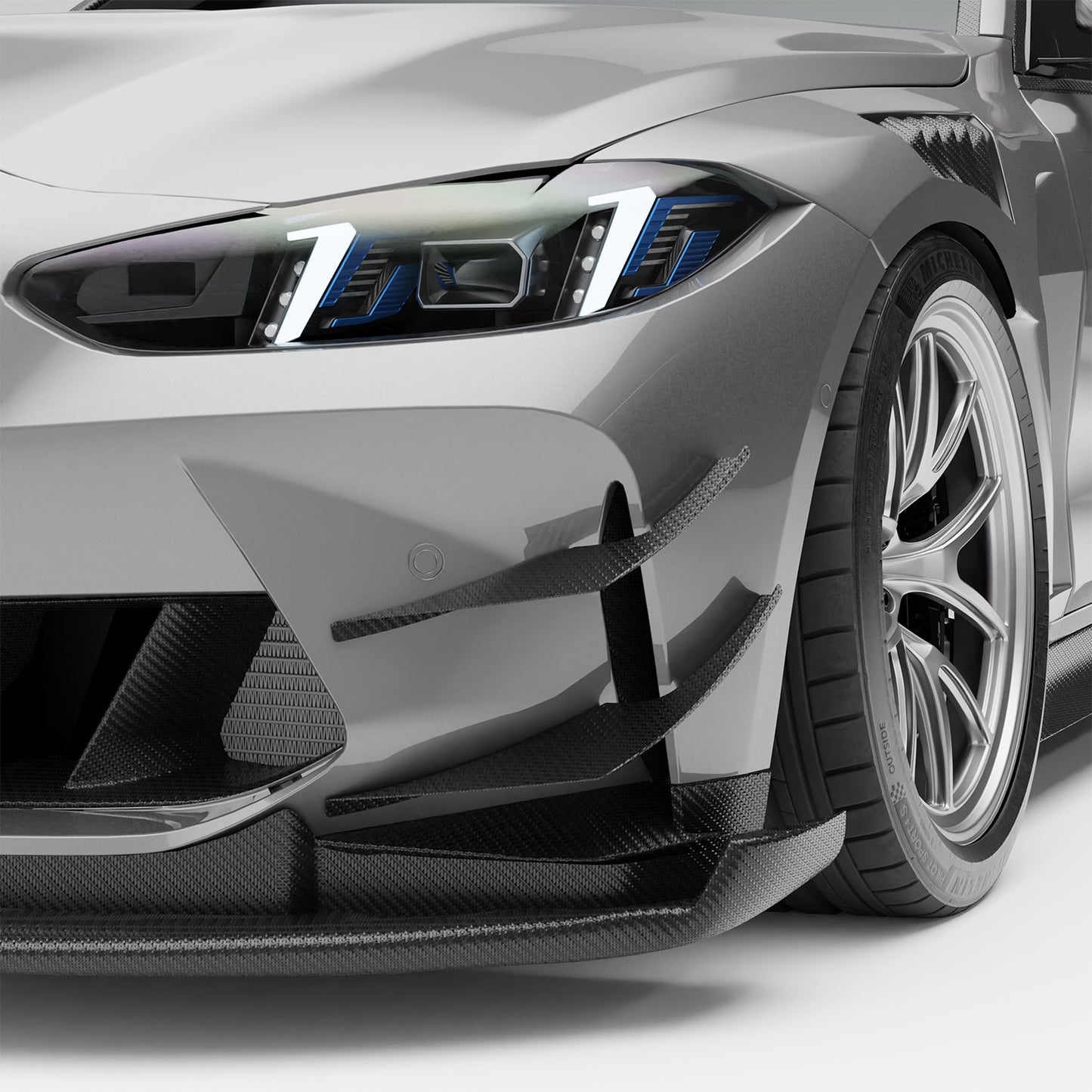 BMW M4 G82 Carbon Fiber Front Bumper Canards - Revozport