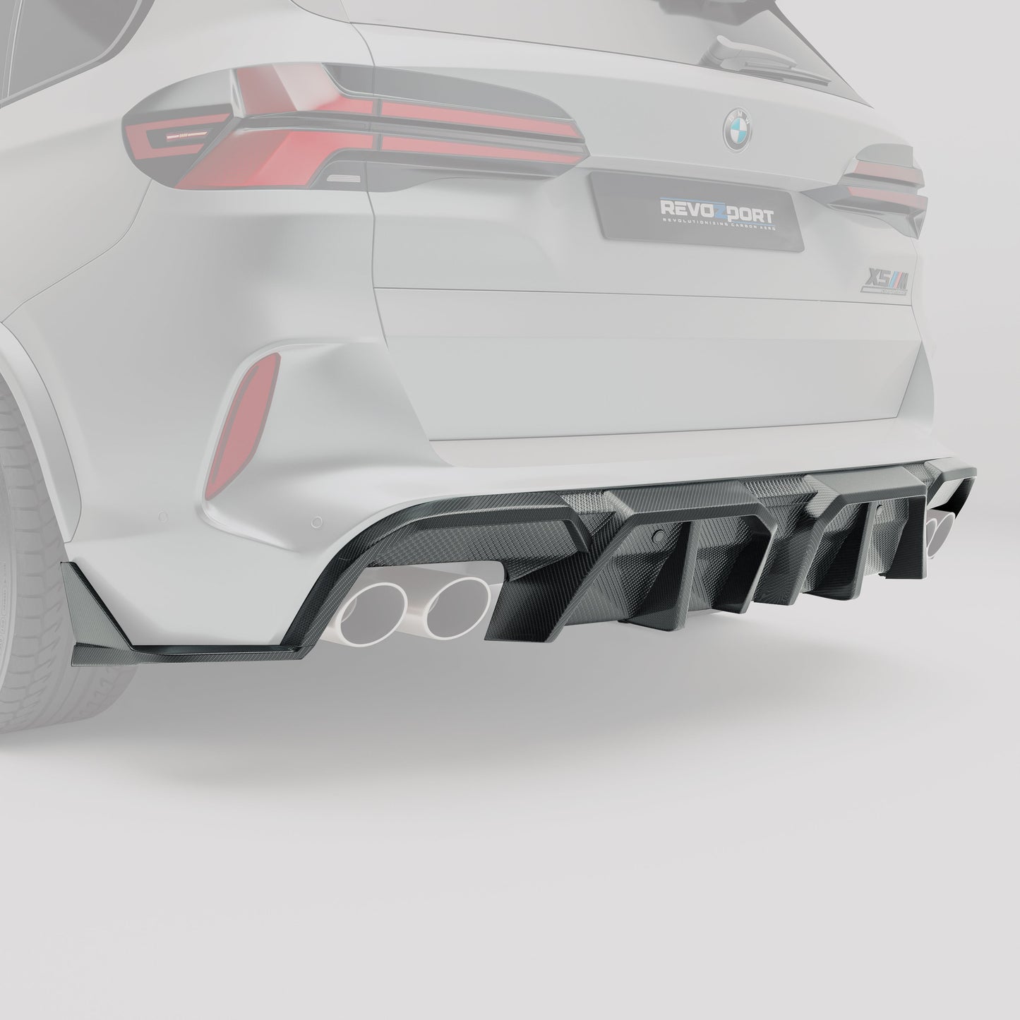 BMW X5M F95 LCI Carbon Fiber Rear Diffuser - Revozport
