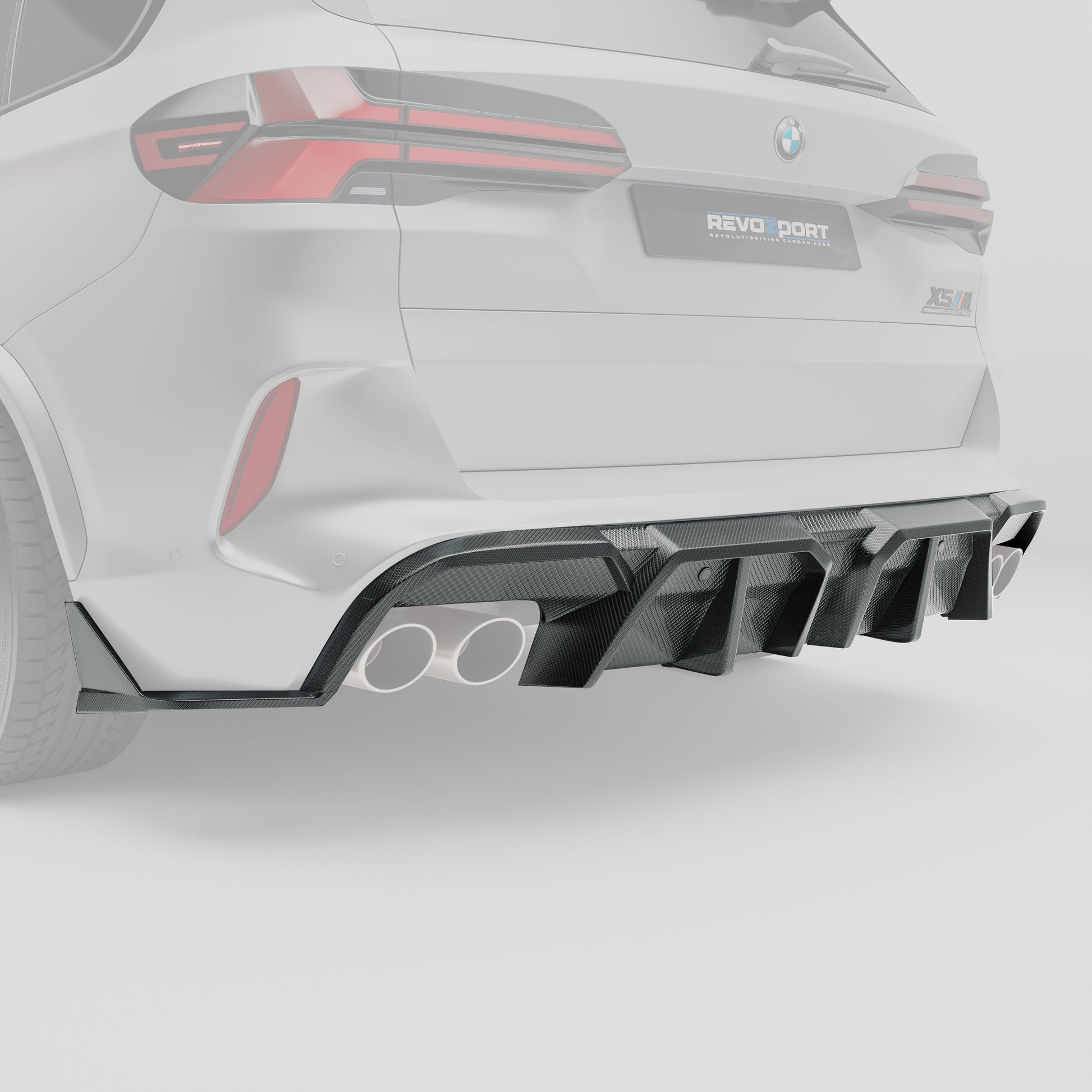 BMW X5M F95 LCI Carbon Fiber Rear Diffuser - Revozport