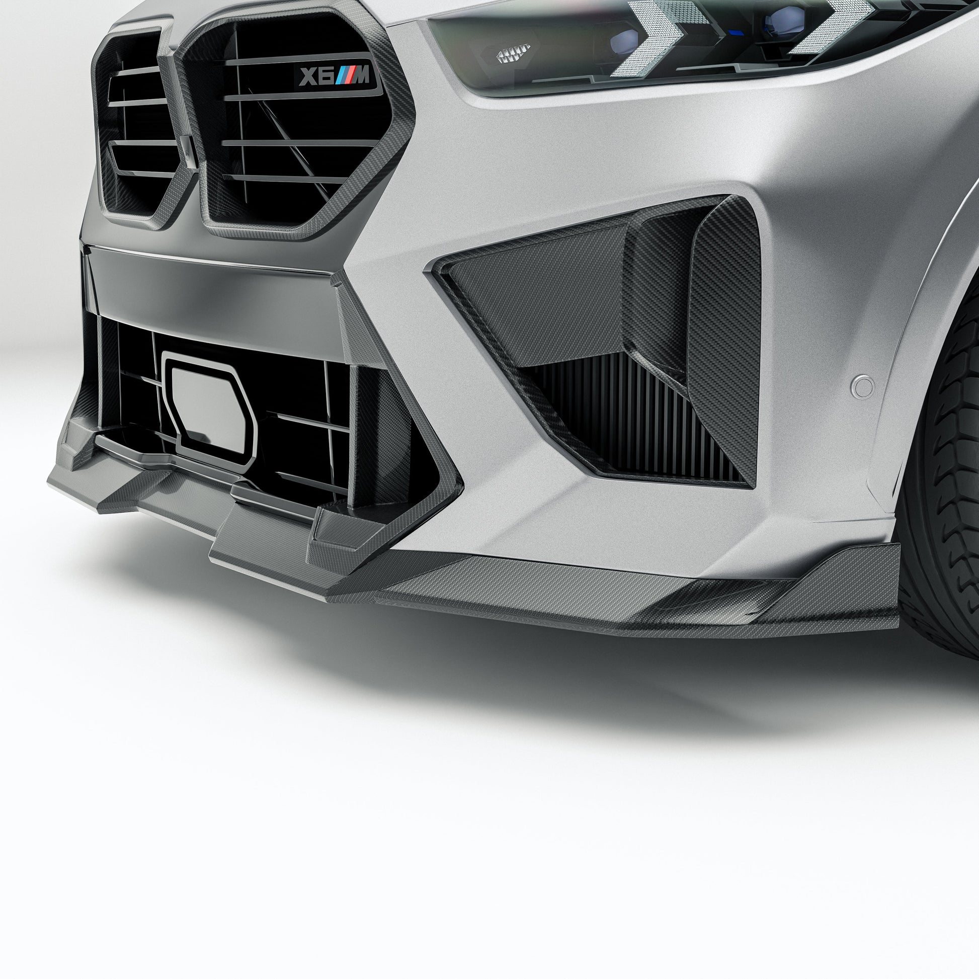 BMW X6M F96 LCI Carbon Fiber Front Lip - Revozport