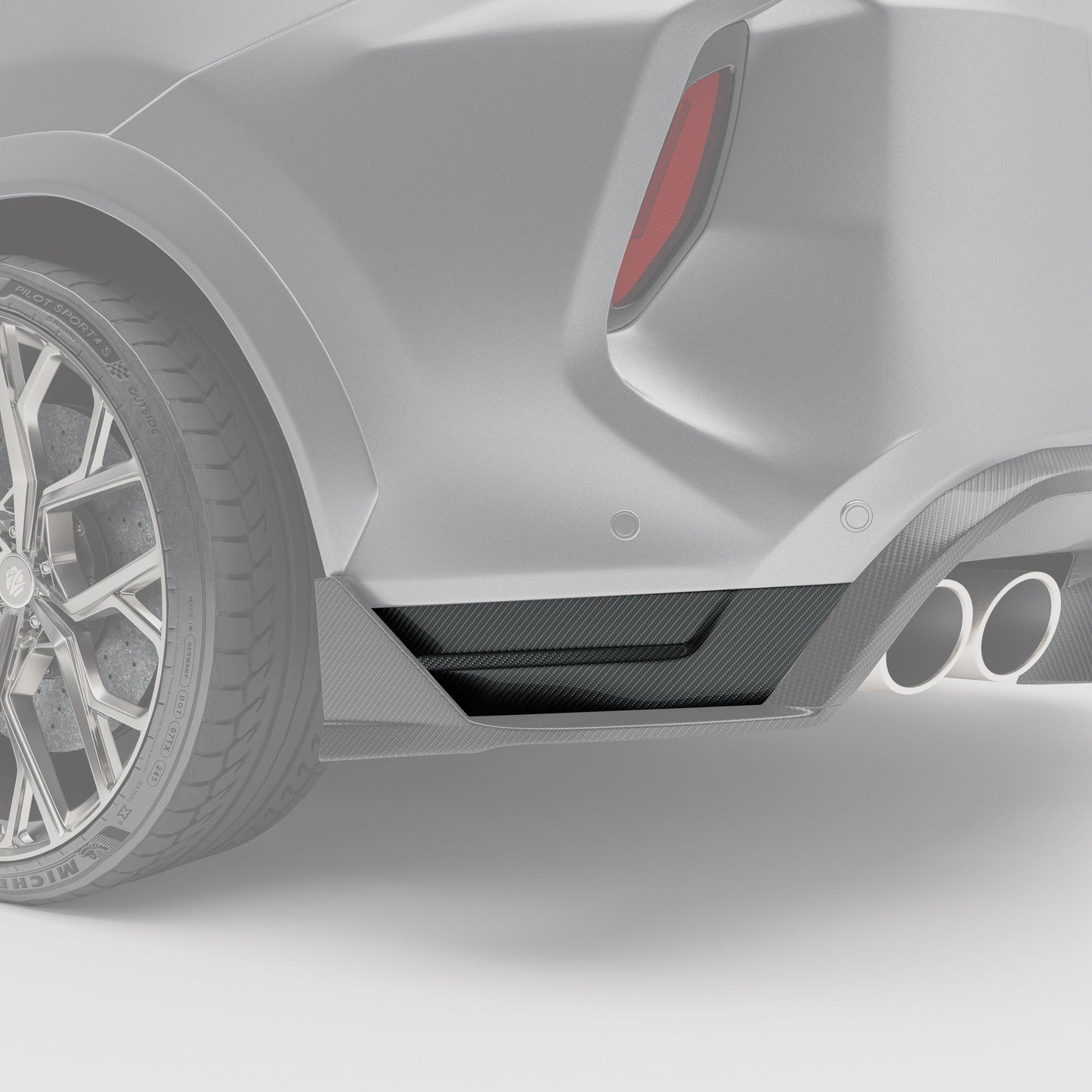 BMW X6M F96 LCI Carbon Fiber Rear Bumper Splitter - Revozport