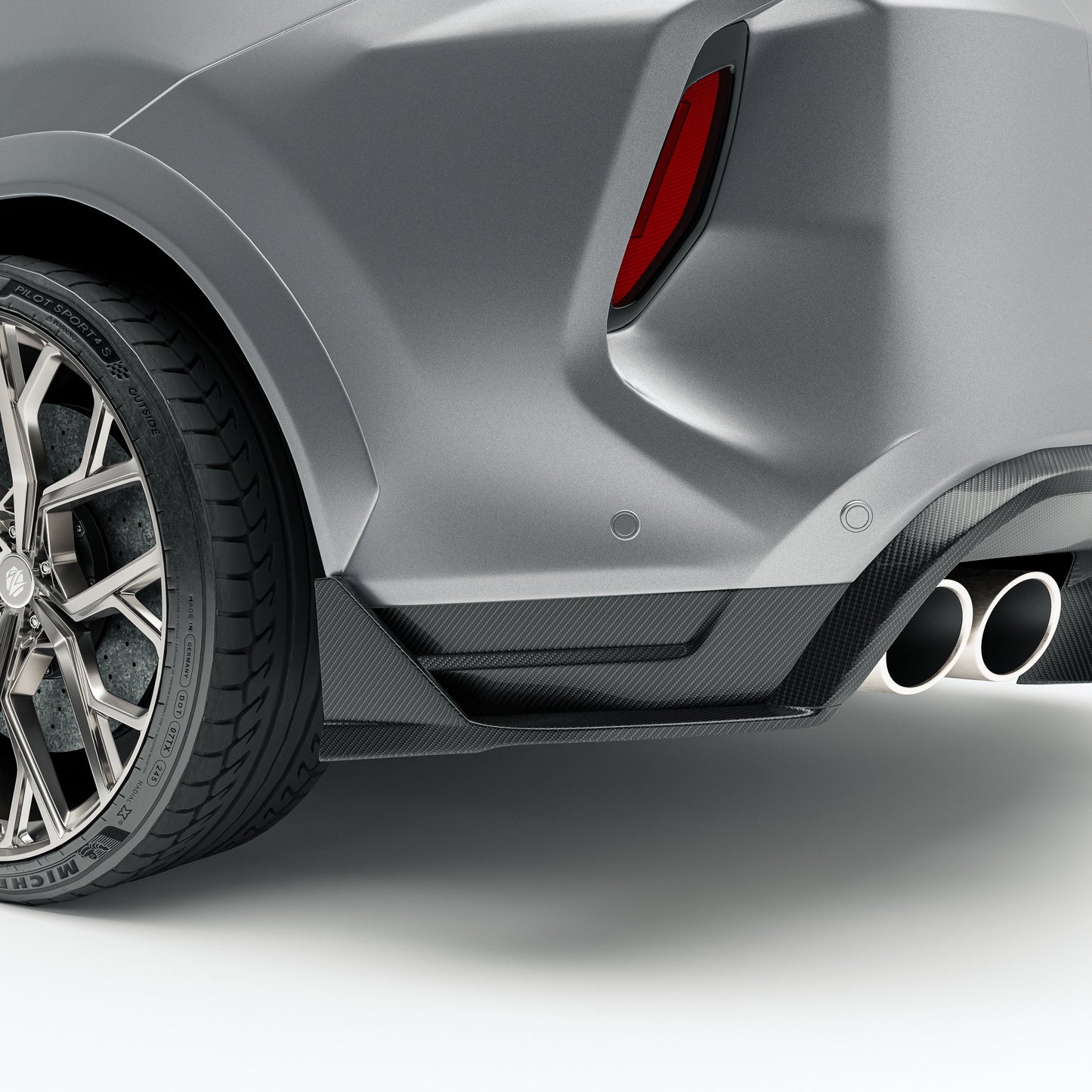 BMW X6M F96 LCI Carbon Fiber Rear Bumper Splitter - Revozport