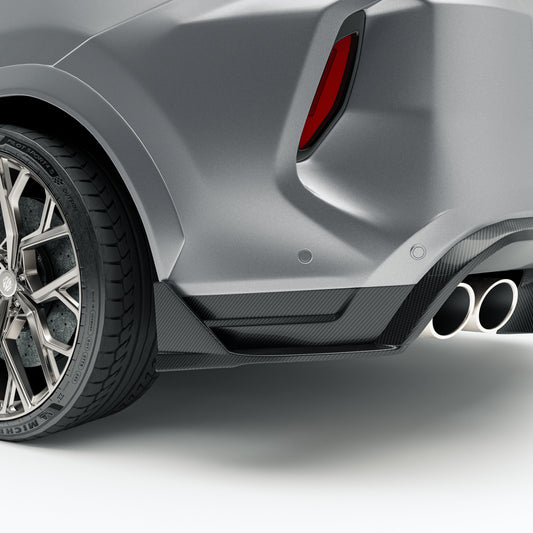 BMW X6M F96 LCI Carbon Fiber Rear Bumper Splitter - Revozport