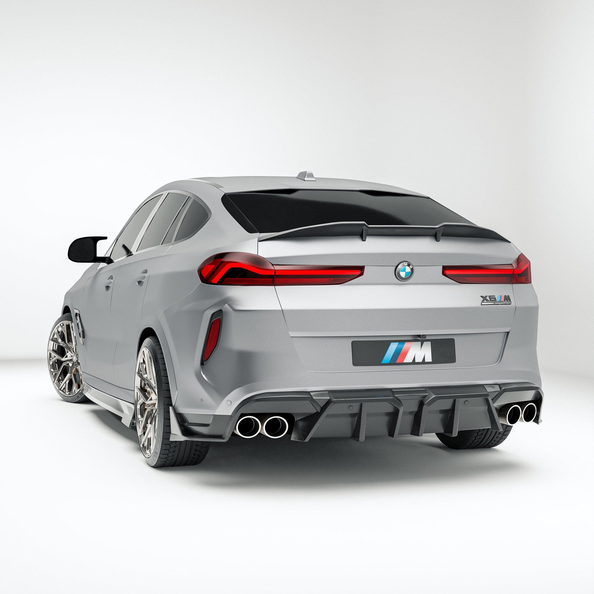 BMW X6M F96 LCI Carbon Fiber Rear Diffuser - Revozport