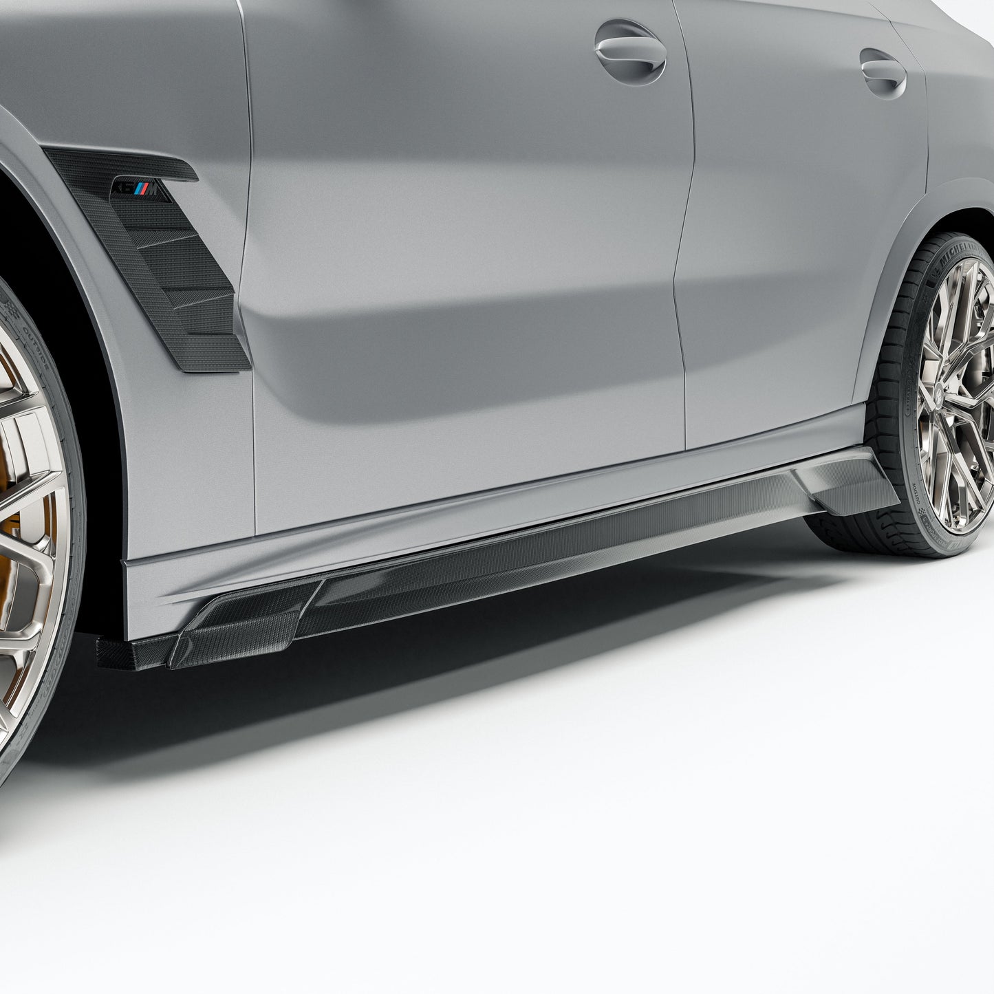 BMW X6M F96 LCI Carbon Fiber Side Skirts - Revozport