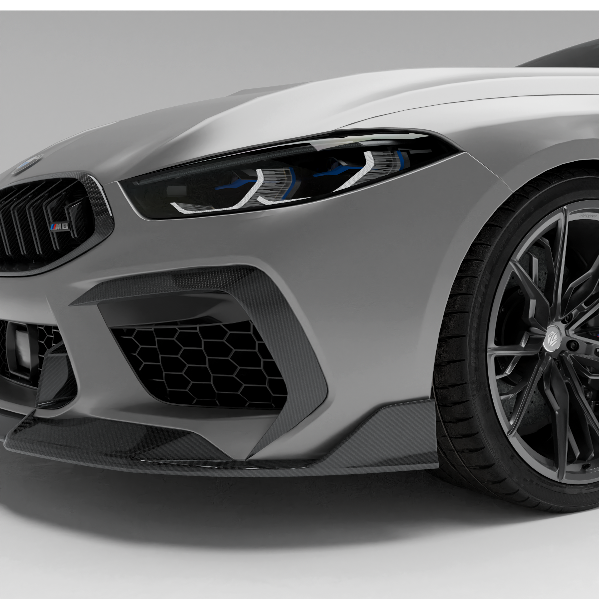 BMW M8 F91 F92 F93 Carbon Fiber Rear Bumper Canards